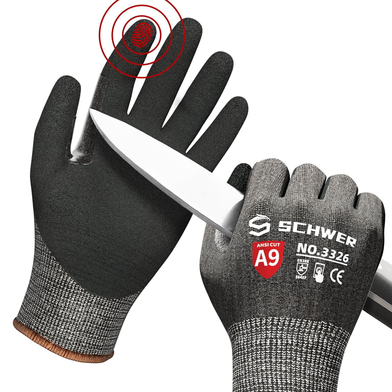 Guantes De Trabajo Resistentes A Cortes Schwer Proguard Pr3326 Negros (l)