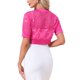 thumbnail image 3 of INSPIRE CHIC Bolero de Mujer Chaqueta Corta Panel de Satén Mangas Cortas Encaje Abierto Frontal Cárdigan Recortado Rojo Rosa S, 3 of 6