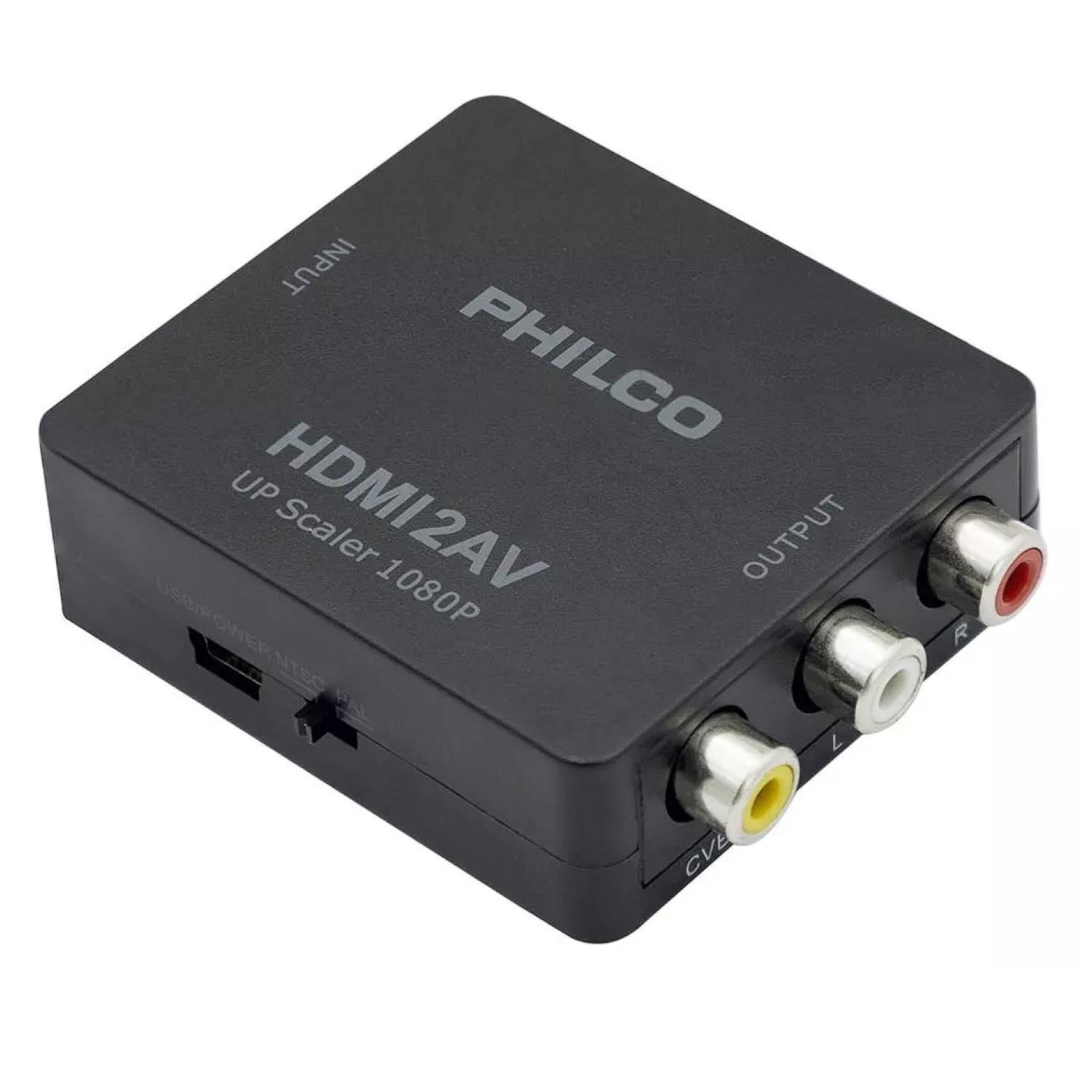Techly IDATA SPDIF-71 Convertitore Da AV 3 RCA A HDMI 1080p | Per DVD, Console Retro E Decoder, Plug&Play
