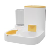 Ioensy - Alimentador Y Bebedero Para Perros Gravity, Estación De Alimentación Automática Para Cachorros, Amarillo, Sin Cuenco