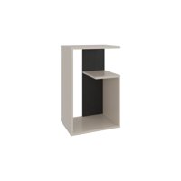 Fmfurniture - Mesa Lateral 63,4X39,8X30 Cm Beige Y Negro