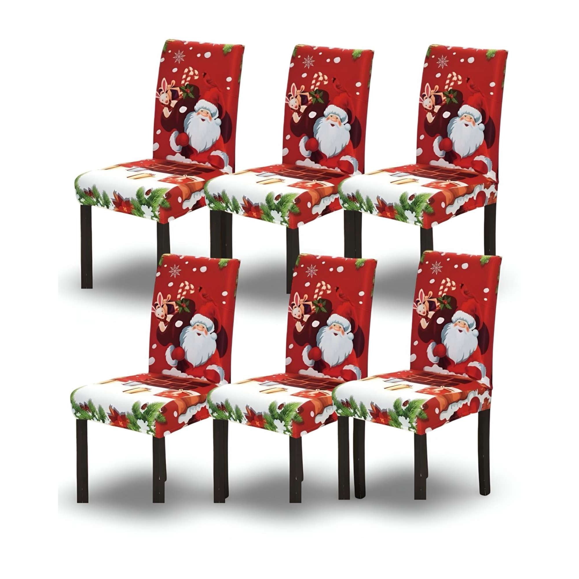 Rouss - Juego De 6 Fundas Para Sillas Diseño Navidad R02