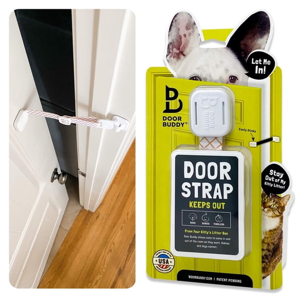 Correa de puerta Door Buddy para gatos, ajustable, color caramelo, a prueba de perros