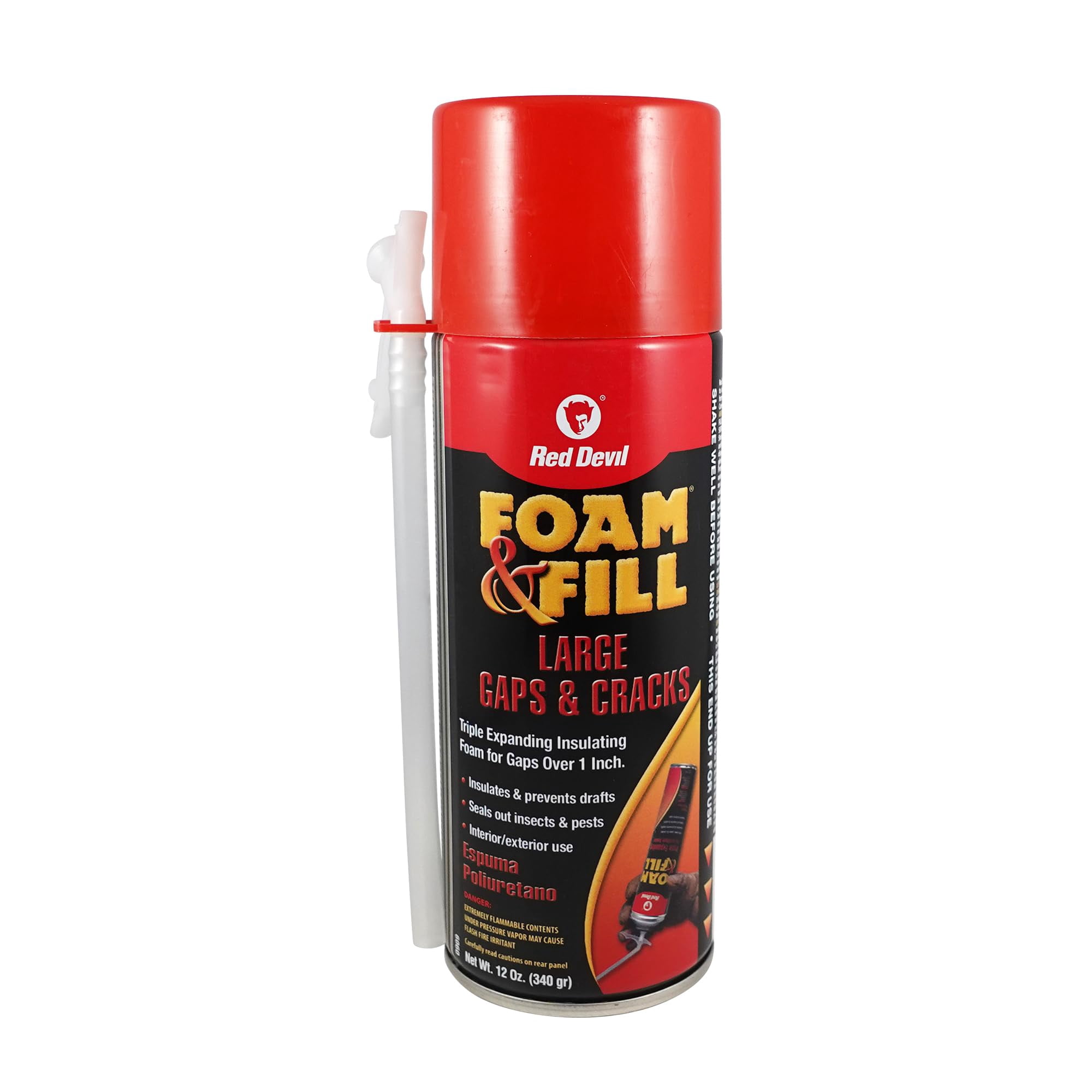 Sellador De Espuma En Aerosol Red Devil 0909 Para Rellenar Huecos Grandes, 350 Ml