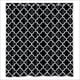 thumbnail image 1 of Cortina de ducha con diseño de celosía marroquí en blanco y negro, con ganchos, tamaño 66 x 72 pulgadas, 1 of 3