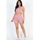 thumbnail image 3 of Conjunto Casual de Camiseta sin Mangas y Shorts de Felpa Francesa con Botones en la Parte Delantera y Ribete en Contraste, 3 of 5