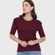 thumbnail image 3 of Polera Mujer Rib Vuelos Burdeo Corona, 3 of 5