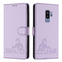Funda Tipo Cartera Foxdock Para Samsung Galaxy S9 Plus Con Soporte, Ranuras, Rfid, Diseño De Gato