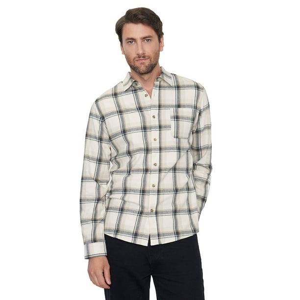 Camisa Hombre Franela Beige Corona