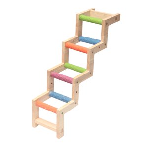 Ioensy - Puente Con Escalera Para Pájaros, Ejercicio, Puente De Madera Para Pájaros, Para Periquitos, Conures, Loros L