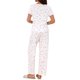 thumbnail image 3 of INSPIRE CHIC Conjunto de Salón para Mujeres Manga Corta Volante Estampado Floral Cuello Redondo Pantalones de Pierna Ancha 2 Piezas Pijamas XL Blanco, 3 of 6