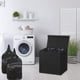 thumbnail image 2 of Cesta para ropa sucia Simple Houseware, doble, con tapa, negra, 2 of 7
