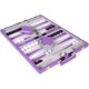 thumbnail image 4 of Set de backgammon Crazy Games Classic con funda de piel, color morado, 4 of 7