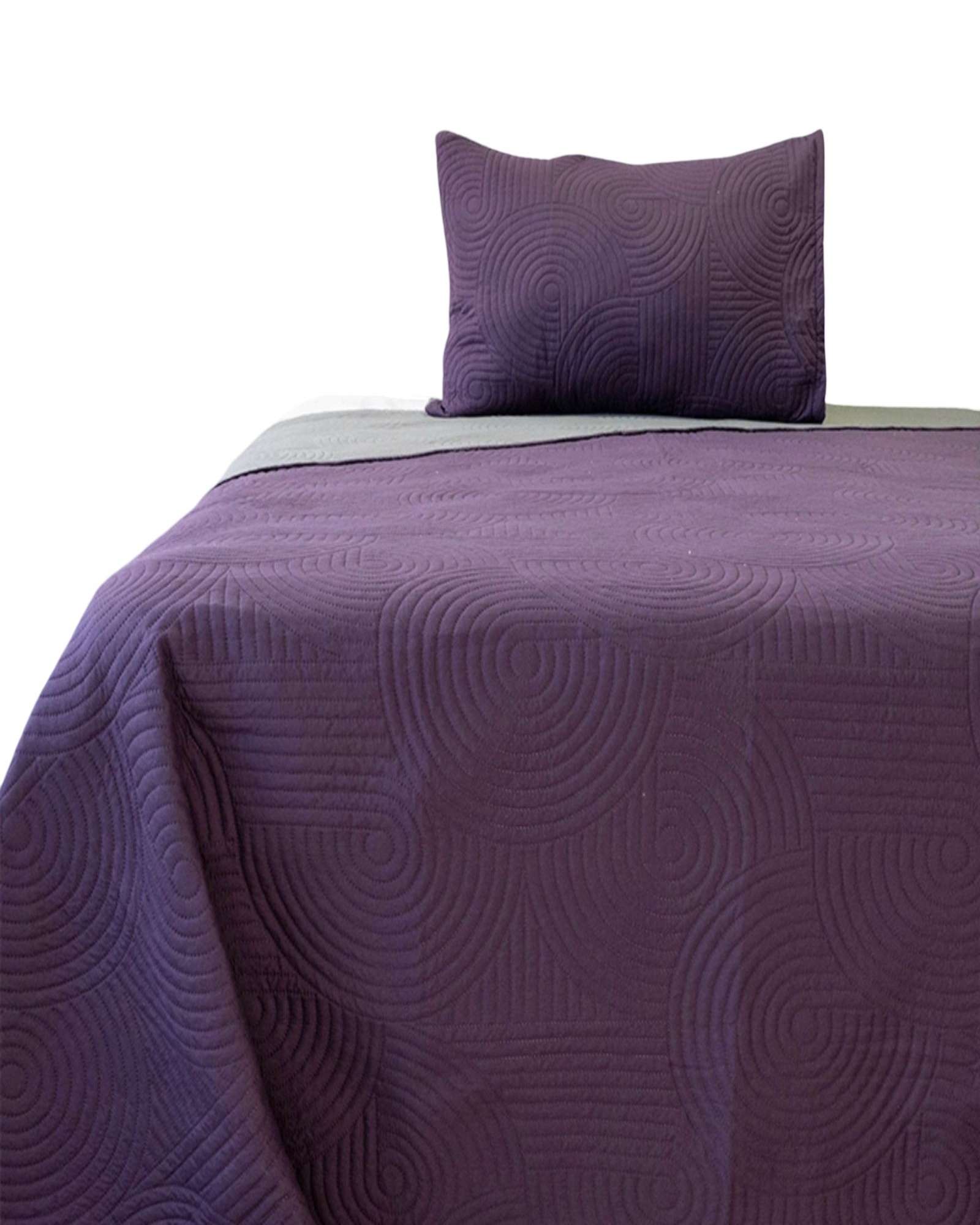 Cubrecama Quilt Bicolor Plaza Y Media Doral