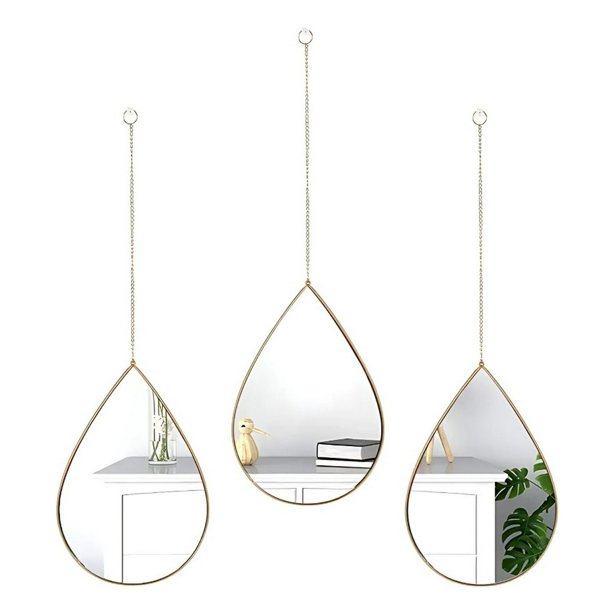 Genérico - Set 3 Espejo Lágrima Decorativo Pared Gota Hogar Jhn