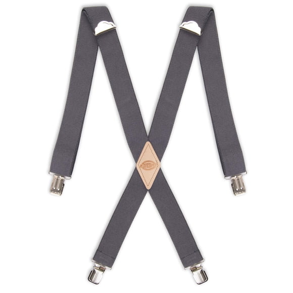 Suspenders Dickies para hombre, clip liso y recto, color carbón