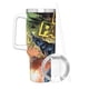 thumbnail image 3 of Pantera Negra Vaso aislado de acero inoxidable con asa, diseño temático, regalo para familia, amigos y fans; incluye pajita y encaja en el portavasos estándar, 40 oz, 3 of 6
