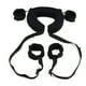 thumbnail image 1 of 1 set, Adjustable BDSM Bed Restraints Kit - Wrist Leg Cuffs for Sex Bondage and Position Support - Includes Thigh Straps for Separating Thighs - Soft Plush SM Sex Toys, 1 of 2