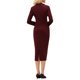 thumbnail image 3 of INSPIRE CHIC Vestido Elegante de Mujer con Cuello de Solapa en V, Manga Larga, Tendencia 2025, Vestidos de Trabajo a la Rodilla, Talla M, Rojo Oscuro, 3 of 5