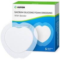 Apósito De Espuma Sacral De Silicona Auvon, 18 X 18 Cm, 5 Unidades, Impermeable