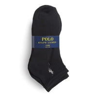 Calcetines Polo Ralph Lauren Para Hombre, Paquete De 6 Cuartos, Tallas 6-12 (Negros)