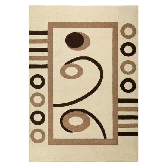 Alfombra Moderna 240 x 305cm Polipropileno Beige Antideslizante
