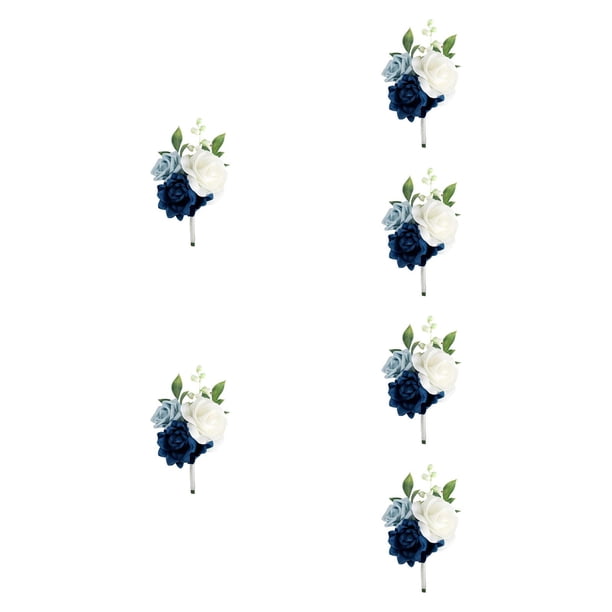 6 piezas de ramilletes de boda con flores artificiales para hombre y mujer, elegantes y a la moda, para novias y novios, para fiestas y bodas.