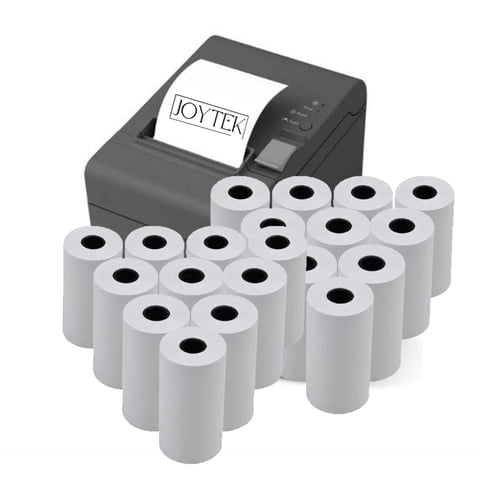 100 Rollos Papel Térmico 57X40 Mm 43Grs Blanco Joytek