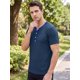 thumbnail image 4 of INSPIRE CHIC Camisetas Henley de Hombre de Manga Corta Casual Elásticas Texturizadas XXL Azul Marino, 4 of 5