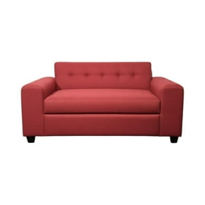 Diseños Valestrini - Sofa Dos Cuerpos Brazo Redondo Lino Rojo