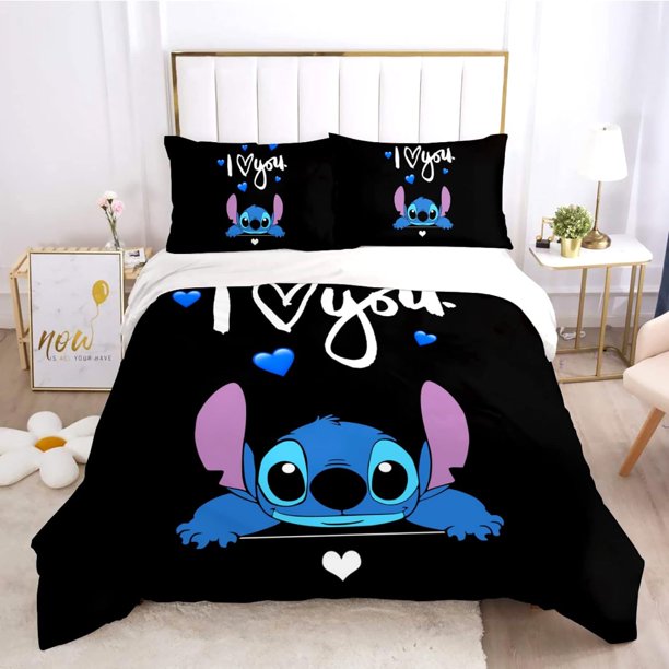 Stitch Pattern Bedding Sets Comforter Quilt Bed Cover Duvet Cover Pillow Case 2-3 Pieces Sets Kids Adult Size Bedroom Decor