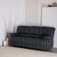 Daniels - Sofá Cuero Viejo 3 Cuerpos Reclinable Gris Clásico Castle 98023Sr4Gr