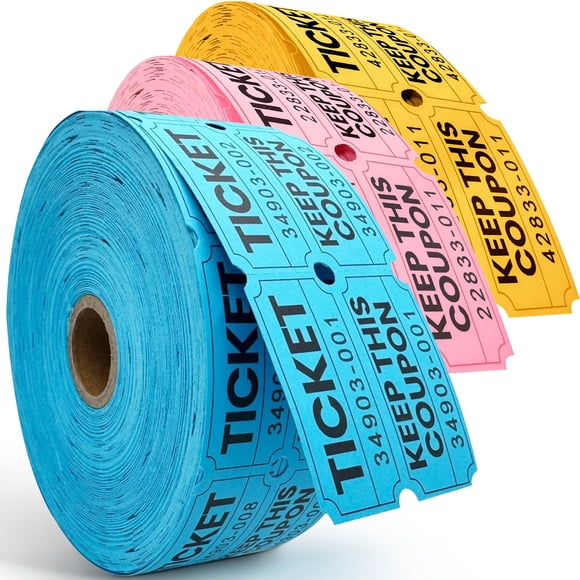 PM Company 6000 unidades (3000 pares) de boletas de rifa de doble rollo 50/50