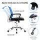 thumbnail image 3 of Silla de Oficina Negra y Azul Ergonómica Ajustable Santiago, 3 of 10