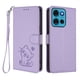thumbnail image 1 of Funda Volteable con Diseño de Gato para Motorola MOTO G75 5G, Lila Claro, 1 of 6