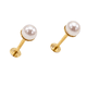 thumbnail image 1 of Aros perlas de seguridad titanio ASTM F136 chapados en oro 18k, 1 of 3