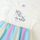 thumbnail image 2 of Vestido Niña Tull Arcoiris Blanco Unicornio, 2 of 5