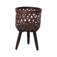 Magideal - Soporte Para Plantas De Interior, Hecho A Mano, Fácil De Instalar, Versátil Para Mantener Las Plantas Fuera Del Suelo, Con Patas De Madera. Marrón 33X21Cm