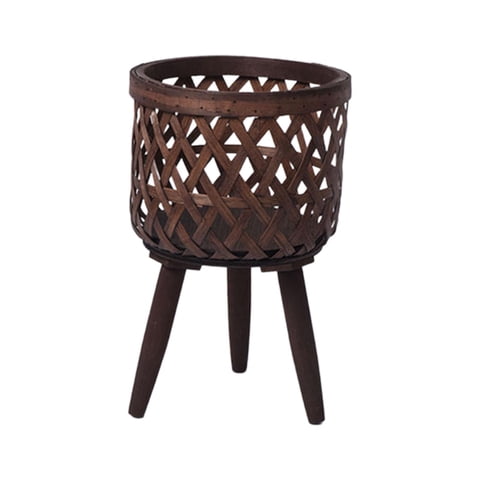 Magideal - Soporte Para Plantas De Interior, Hecho A Mano, Fácil De Instalar, Versátil Para Mantener Las Plantas Fuera Del Suelo, Con Patas De Madera. Marrón 33X21Cm