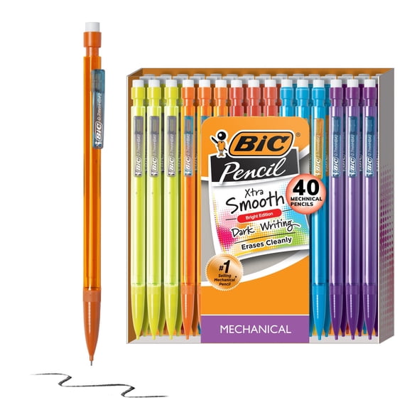 Lápices Mecánicos BIC XtraSmooth 0.7 mm 40 Unidades con Borrador