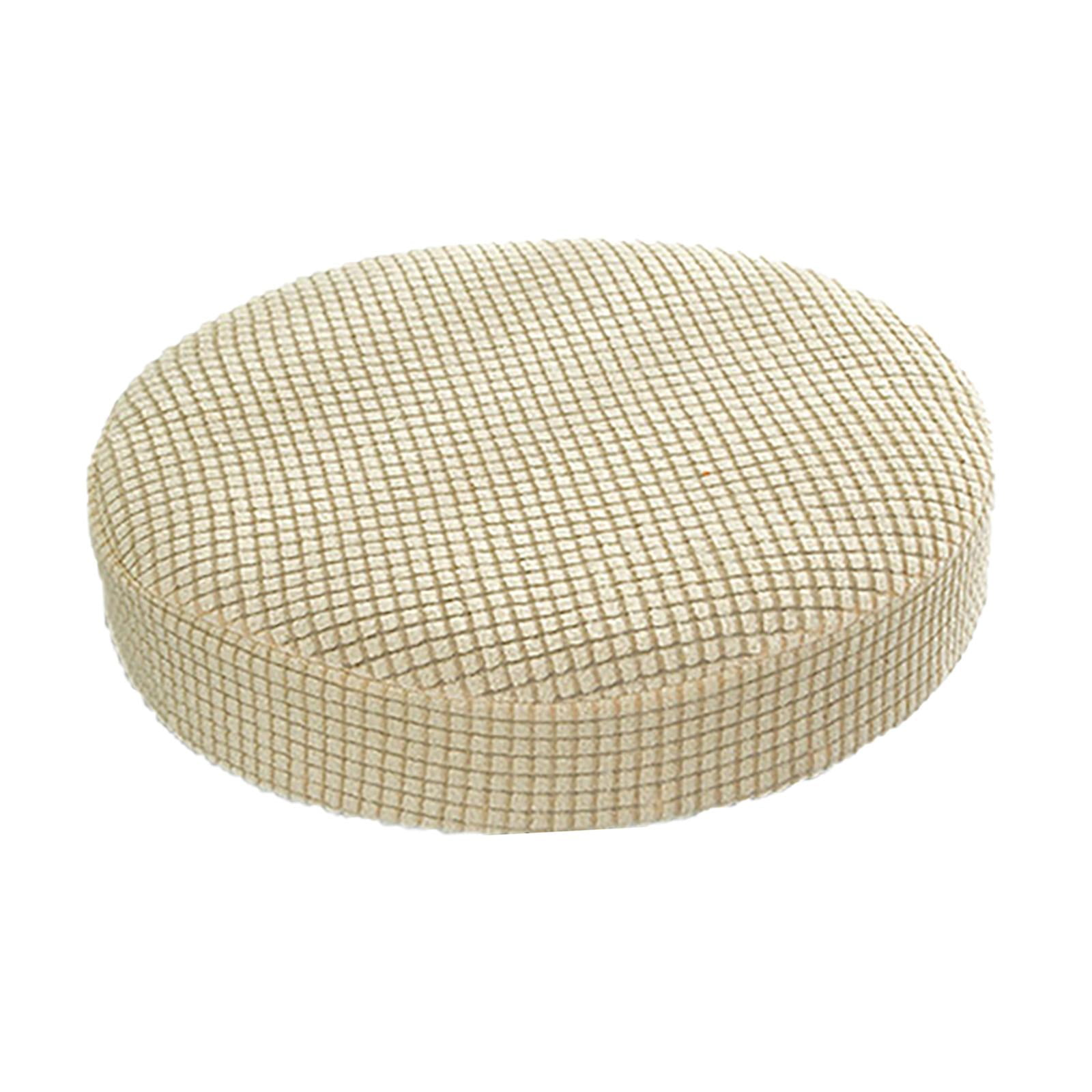 Magideal - Funda Elástica Para Taburete, Diámetro De 11 A 15 Pulgadas, Fundas De Fibra De Poliéster A Prueba De Polvo, Cojín Para Taburete De Bar, Uso , , Beige Redondo Beige Para 28-38cm