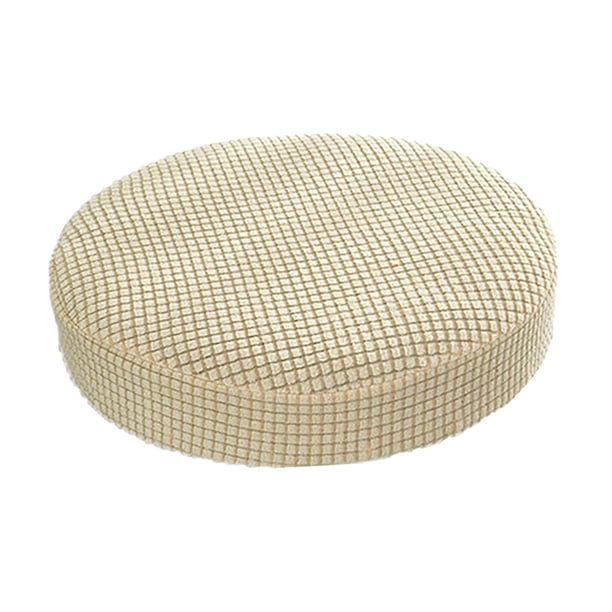 Funda elástica para taburete, diámetro de 11 a 15 pulgadas, fundas de fibra de poliéster a prueba de polvo, cojín para taburete de bar, uso , , beige Redondo beige para 28-38cm