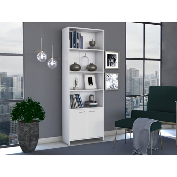 Biblioteca Lisa 180x63x26 Cm 2 Con Puertas Blanco