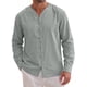 thumbnail image 1 of INSPIRE CHIC Camisa de Hombre de Algodón y Lino de Manga Larga con Botones Casual L Gris, 1 of 6