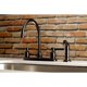 thumbnail image 2 of Grifo de cocina Kingston Brass Kaiser de 8 pulgadas, de centro, con rociador, 2 of 3