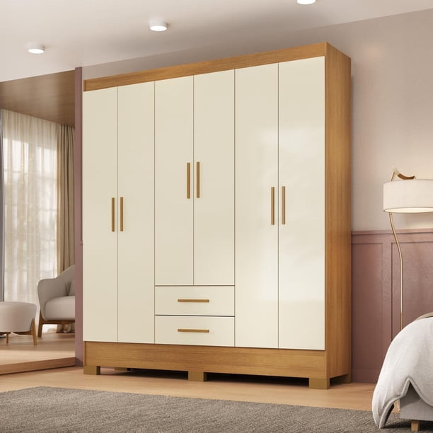 Clóset Ro62Co 6 Puertas 2 Cajones Canela - Off White | Lider