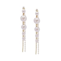 Prusia - Aros Colgantes Diseño Perlas Y Circones