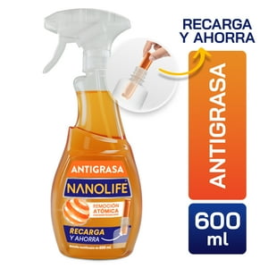 Nanolife - Antigrasa - 600 Ml - Botella Reutilizable
