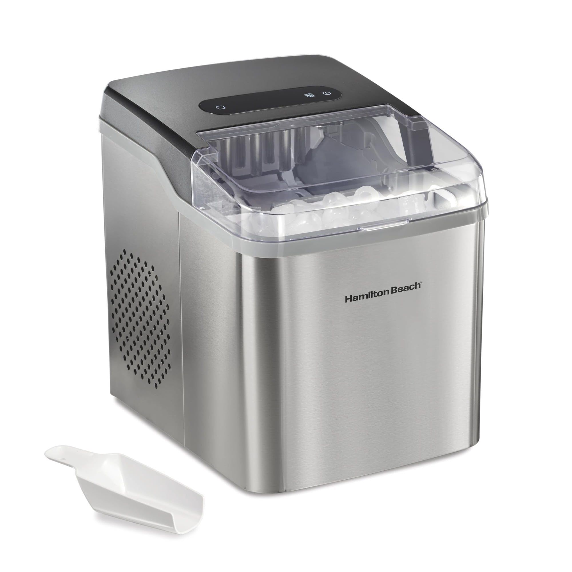 Hamilton Beach Máquina De Hielo Portátil – Produce Hielo En 6 Minutos, Hasta 12.3 Kg Diarios, 2 Tamaños De Cubos, Compacta Y Fácil De Usar