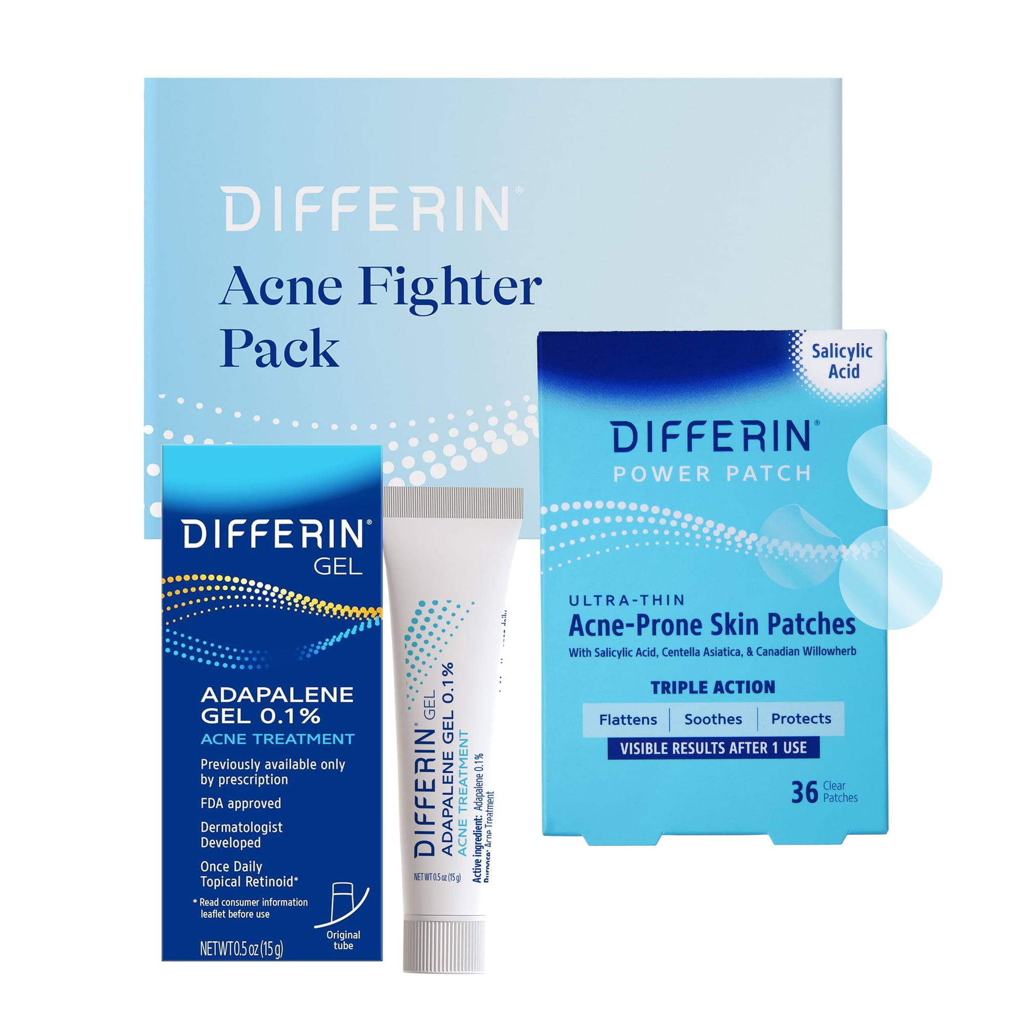 Pack Antiacné Differin Gel De Adapaleno 15g + 36 Parches